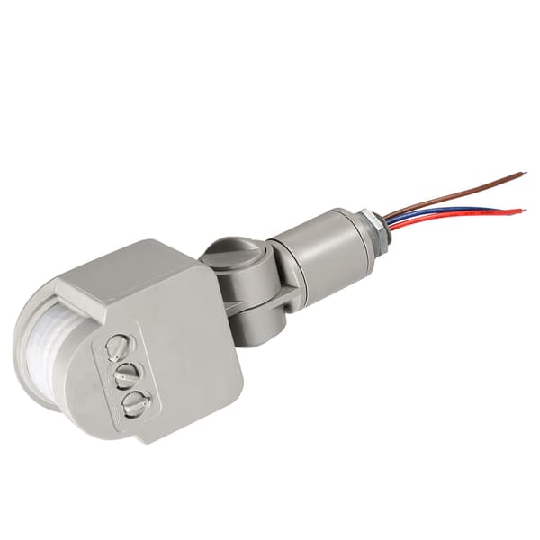 Grå PIR Rörelsesensor Väggströmbrytare 180 Grader 90-250V LED Utomhus Infraröd Detektor