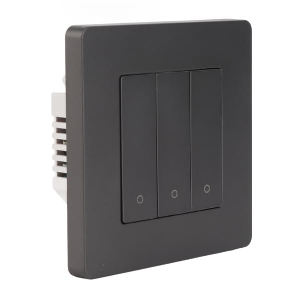 3-vägs smart kontrollpanel APP-tidsinställning Intelligent omkopplarpanel Rebound-typ AC100‑240V Grå