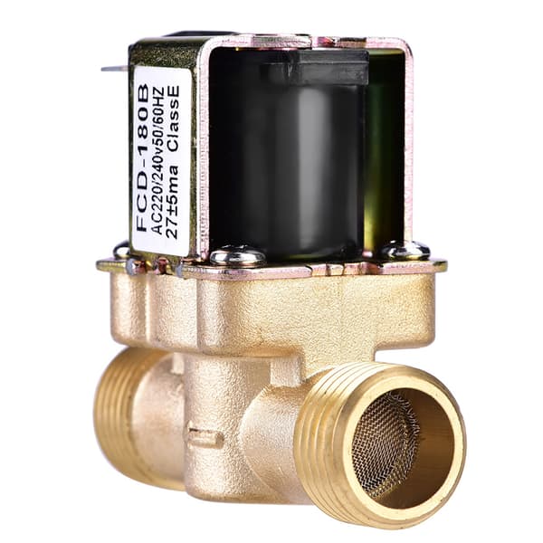1/2\" 220V AC Normalt stängd magnetventil i mässing för vatten, 2-vägs
