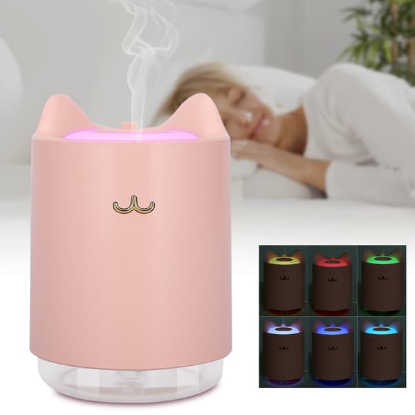 320ML USB-opladning Desktop Mini Luftfugter til Soveværelse Hjemmekontor Pink