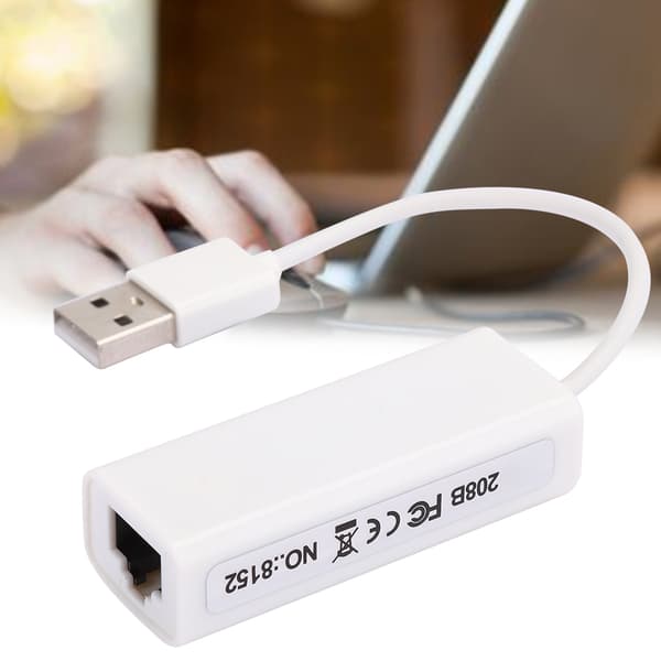 USB2.0 Ethernet-adapter RJ45 Vit ABS RTL8152B Chip Dator Extern Nätverkskort