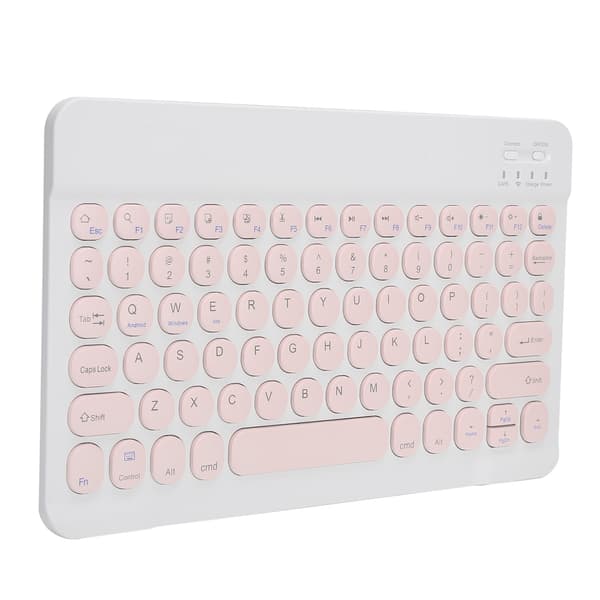 Trådløst Bluetooth-tastatur Tablet Smartphone Computertilbehør Rund Hætte 10inPink