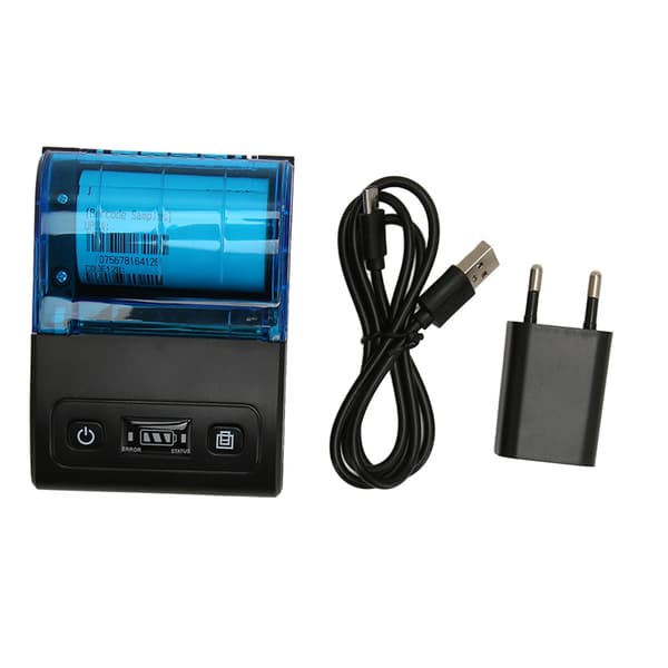 Bærbar termisk printer Multifunktionel Bluetooth 4.0 58 mm mini termisk kvitteringsprinter til butiksrestaurantvirksomhed EU-stik