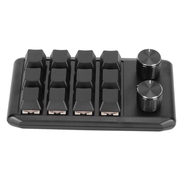 Mini anpassad knappsats 12 mekaniska tangenter 2 rattar programmerbar röd switch programmering makroknappsats för PC-spel multimedia trådlös BT
