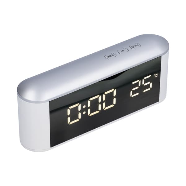 LED Väckarklocka Hushåll Multifunktionell Pekskärm Väckarklocka Inomhustermometer med USB-kabel