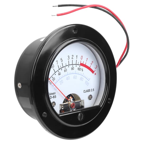 SD-65 Pointer VU-meter Retro Audio Levelmåler, Gult Lys, 65mm Panel Voltmeter