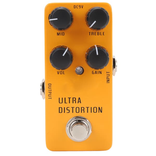 High Gain Distortion Gitarrpedal Aluminiumlegering Elgitarr Distortion Effektpedal med True Bypass DC9V