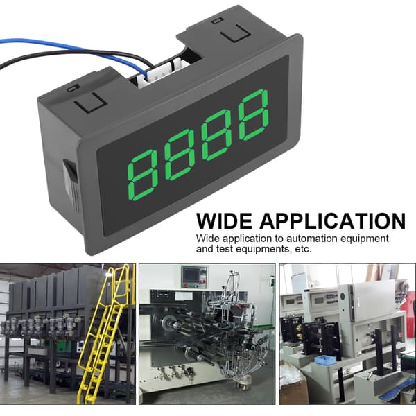DC LED Digital Display 4-siffrig 0-9999 Upp/Ner Plus/Minus Panelräknare Grön