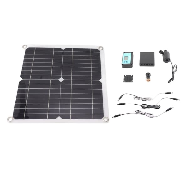 Solvattenpumpkit 50W solpanel 22W vattenfontänpump med batterilåda tidsregulator DC12V