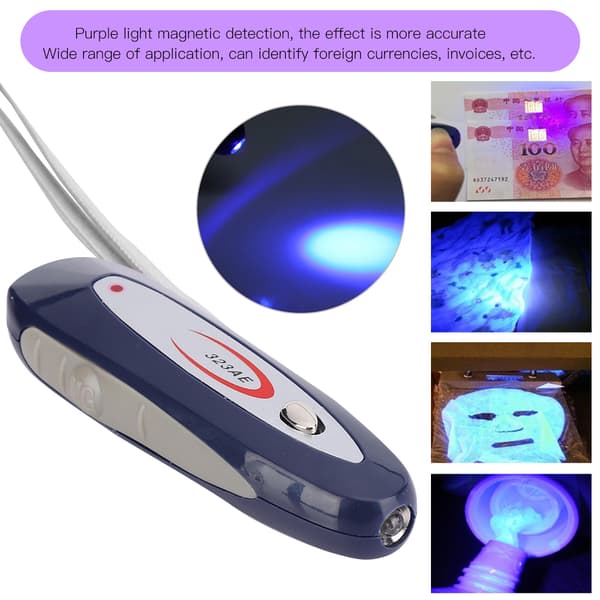 Mini 2-i-1 Pengeseddelkontrol, UV Lilla Lys & Magnetisk Sensor, Bærbar Detektor