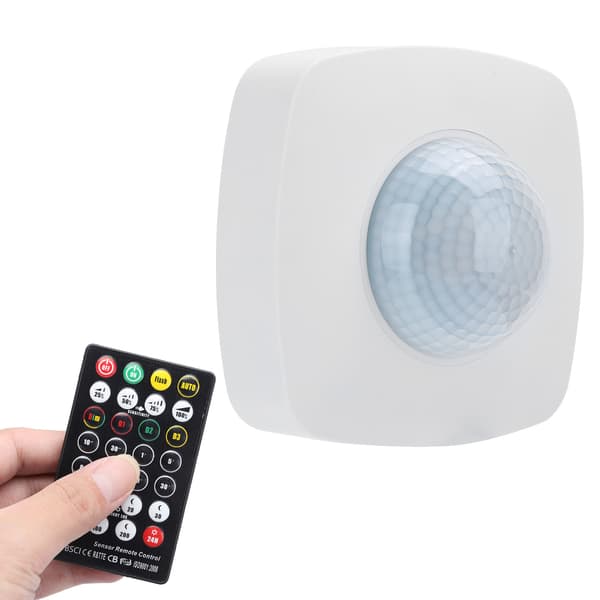 Infraröd rörelsesensorbrytare med fjärrkontroll, 220-240V AC, takväggmontering