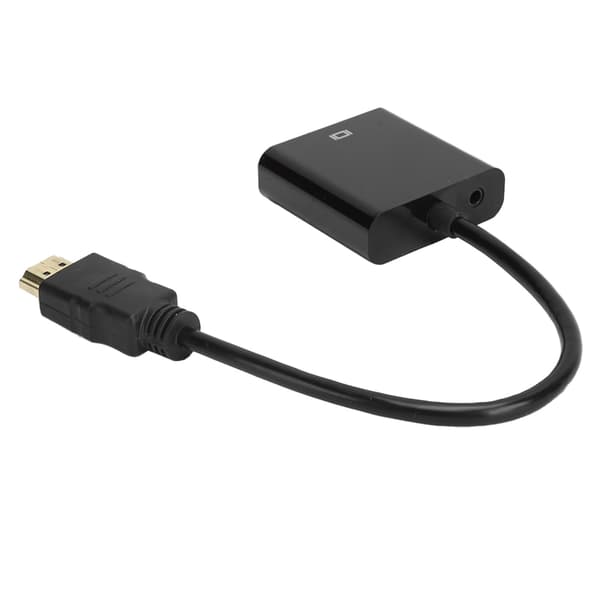 HD Multimedia Interface til VGA-adapterkonverterkabel til computer, bærbar computer, skærm, projektor, sort