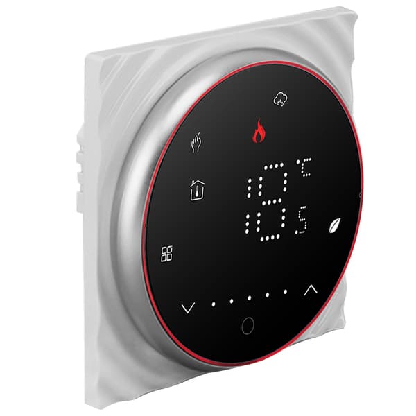 Smart termostat 1 vecka programmerbar LED-display infälld rektangulär bas digital termostat AC95-240V för pannvärmesystem svart