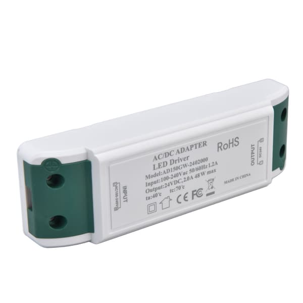 LED Transformer 24V DC 2A 48W Konstant Strøm LED Strømforsyning Driver til Hjem og Kontor AC100‑240V
