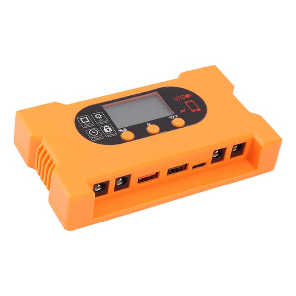 Solladdningsregulator 12V 24V Dubbel USB Typ C Snabbladdning Solpanel Batteriregulator med LCD-display 10A
