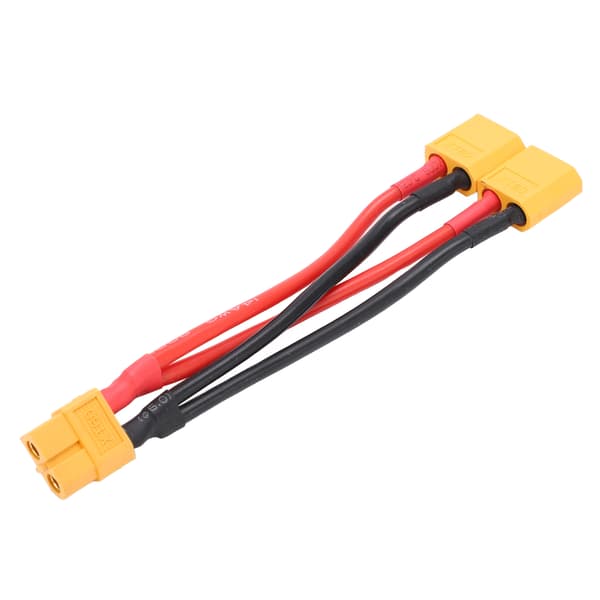 XT60 Parallel Batteristikforbindelseskabel Dobbelt Forlænger Y-splitter 1 Hun til 2 Han Silikoneledning til RC-batterier