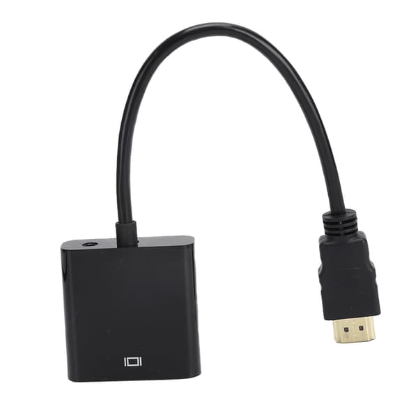 HD Multimedia Interface til VGA-adapterkonverterkabel til computer, bærbar computer, skærm, projektor, sort