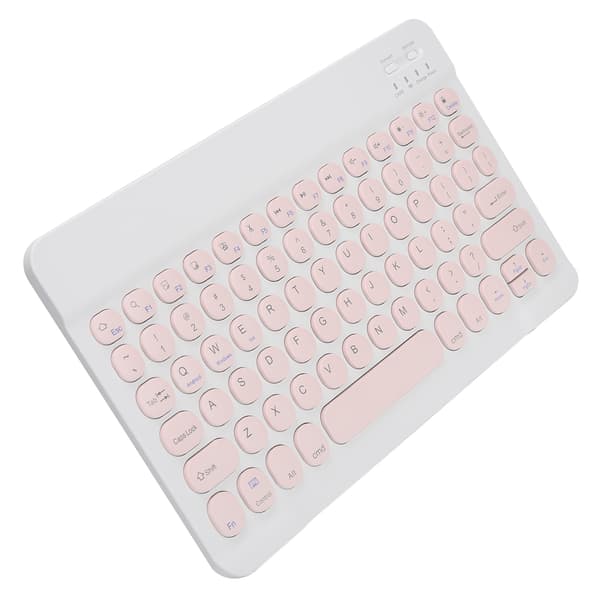 Trådløst Bluetooth-tastatur Tablet Smartphone Computertilbehør Rund Hætte 10inPink