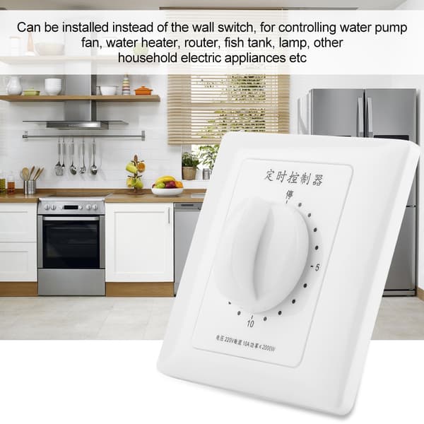 220V Vandpumpe Timer Mekanisk Nedtælling Indendørs Intelligent Tidsafbryder (15 minutter)