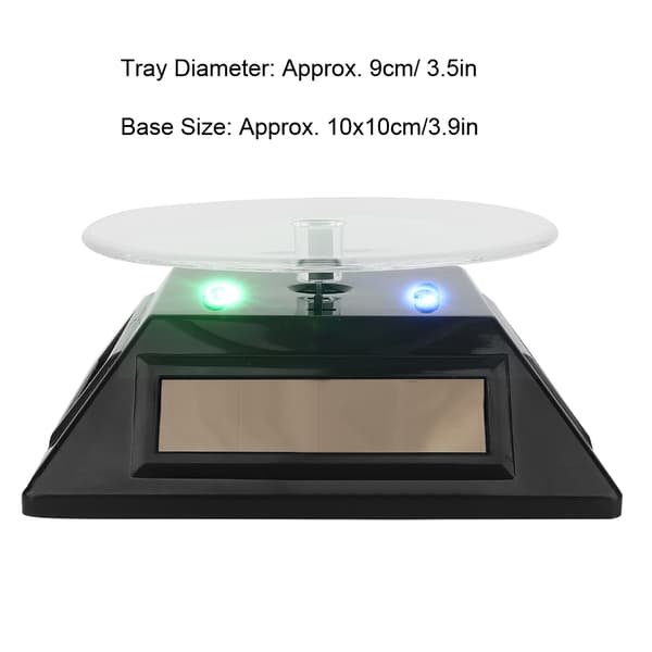 Roterende Solar LED Smykke Ur Telefon Display Stand til Makeup