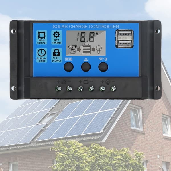 10A 12V 24V 2-vägs MOS Solar laddningsregulator Solpanelregulator PWM 3-stegs batteriregulator