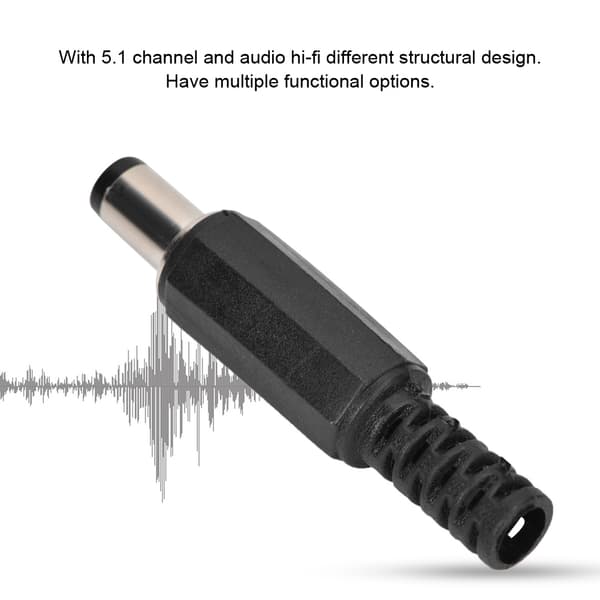 5 stk. 2,1 mm x 5,5 mm han DC-strømstik Jack koaksialstikadapter