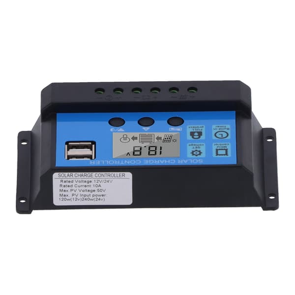 10A 12V 24V 2-vägs MOS Solar laddningsregulator Solpanelregulator PWM 3-stegs batteriregulator