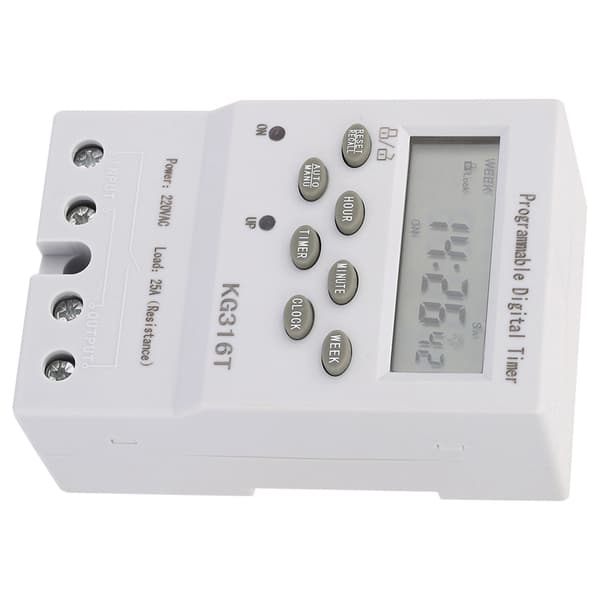 KG316T 220V Programmerbar Digital Timerkontakt, Mikrocomputer Automatisk Tidsstyring, 16A