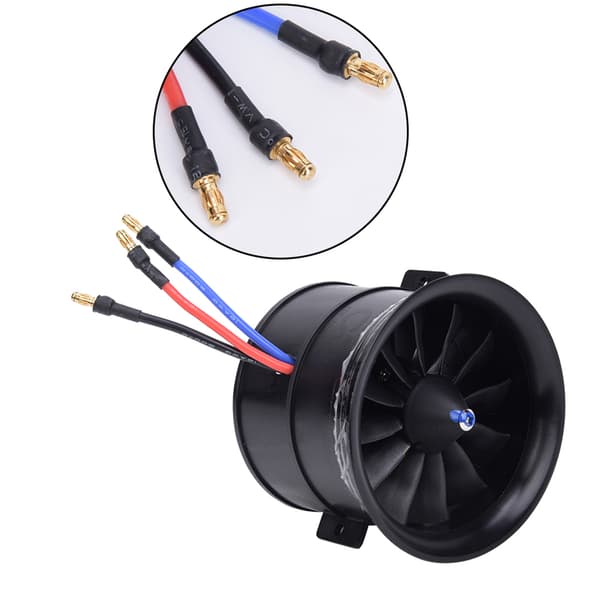 EDF 70mm 12-bladet ventilatorpropel med startmotor til RC-model flytilbehør KV2300 6S EDF 70 kanal