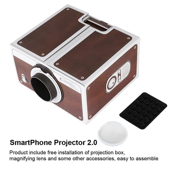 Andra generationens Mini DIY Bärbar Smart Mobiltelefonprojektor Hemmabio