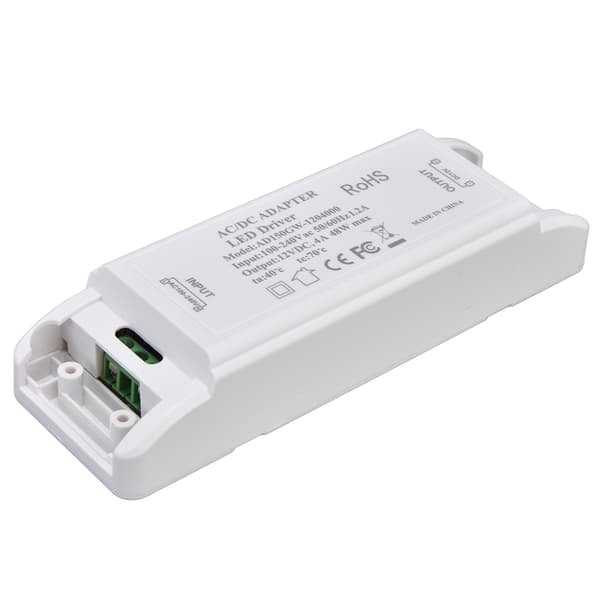 12V DC 48W 4A LED-driver strømforsyning, konstant strømspændingstransformer 100-240V AC til stripelys
