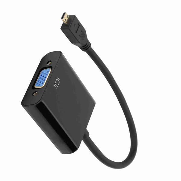 Micro HDMI til VGA Video Konverter Adapter 1080P til Raspberry Pi 4B med Strømforsyningsfunktion