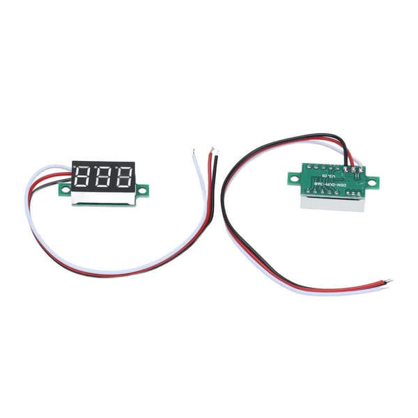 2-pak mini digitalt voltmeter 3-leder DC 0,36 tommer LED-display 0-30V tester, beskyttelse mod omvendt polaritet