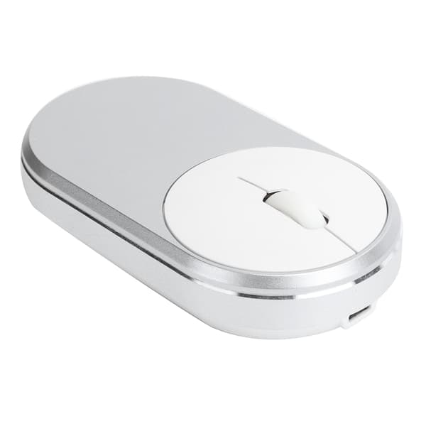 2.4Ghz Trådløs Mus Genopladelig Bluetooth Optisk USB Plugin Notebook Kontor Tilbehør (Sølvgrå)