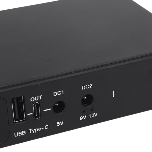 Mini UPS 10400mAh reservbatteri för router säkerhetskamera, USB-C DC 5V 9V 12V utgång