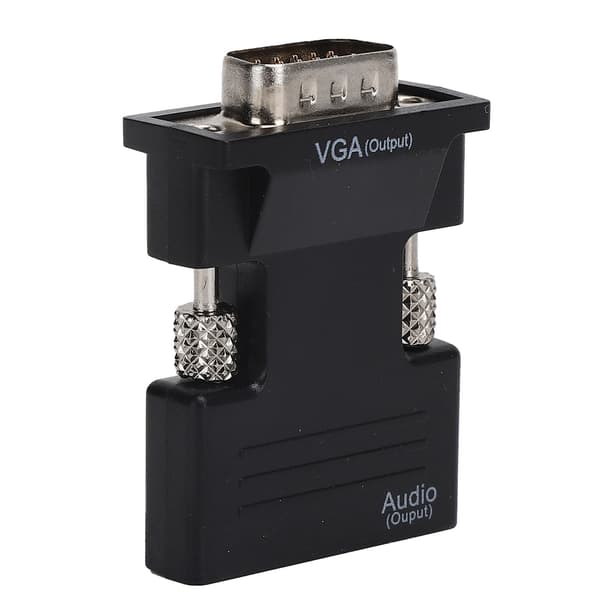 High Definition Multimedia Interface til VGA-konverter hun til han HD-lydkabeladapter sort