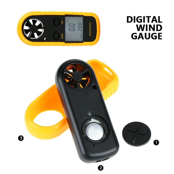 Bærbar Digital Anemometer Vindhastighedsmåler Luftstrømshastighed Temperaturmåler Termometer
