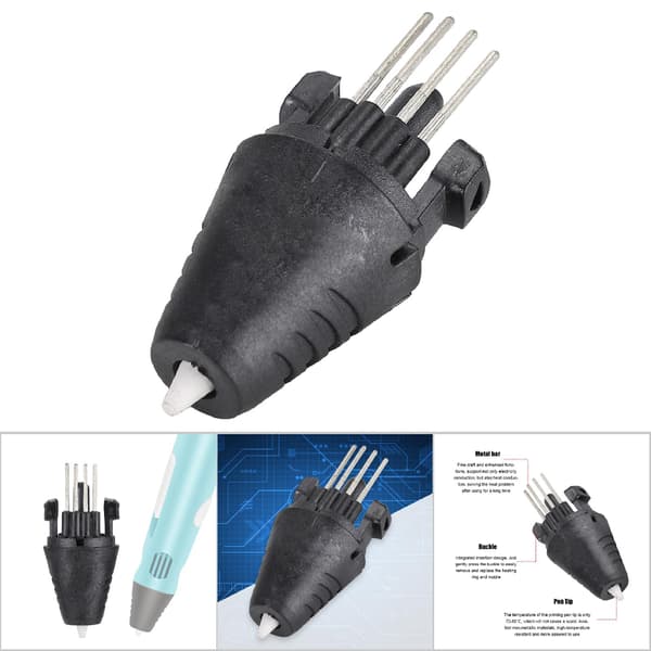 3D-printpen printerdele tilbehør indsatsdyse printhoved 1,75 mm sort