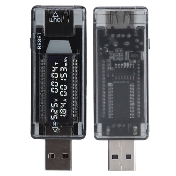 USB-tester Voltmeter Amperemeter, Strømkapacitetsmåler til telefonopladere, Bærbart batteridiagnoseværktøj