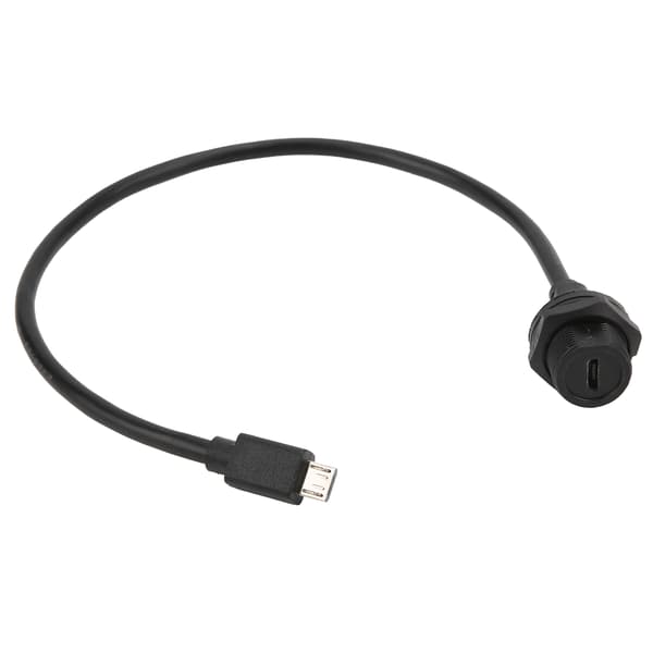 Vandtæt Micro USB-stik IP67 Han/Hun med Kabelstik E10MCTFF/MCAM 0.3m Sort