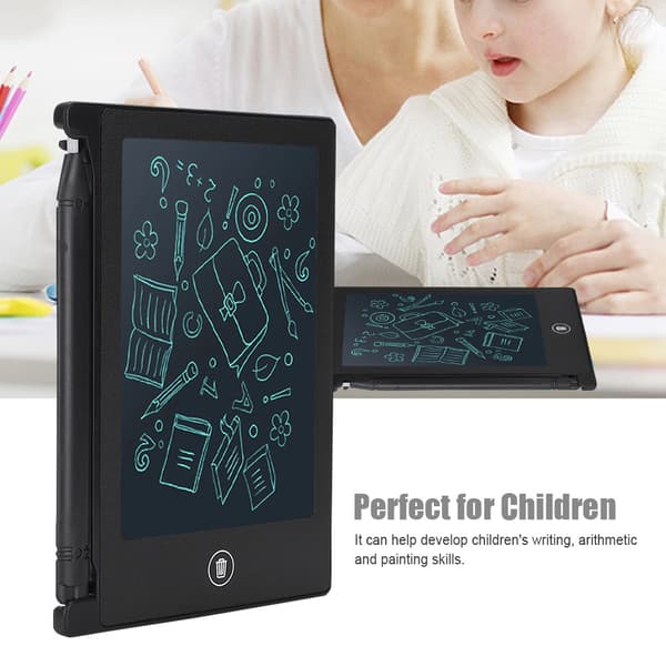 LCD 4,5 tommer ultratynd håndskrift tablet skrive tegne notesbogstavle til børn (sort)