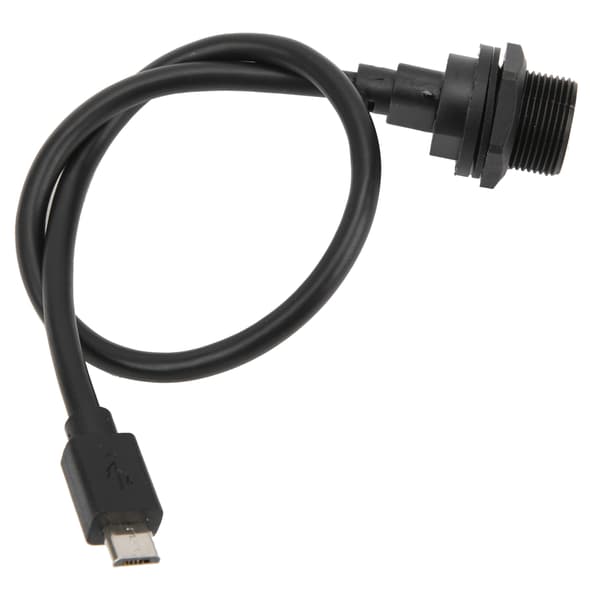 Vandtæt Micro USB-stik IP67 Han/Hun med Kabelstik E10MCTFF/MCAM 0.3m Sort