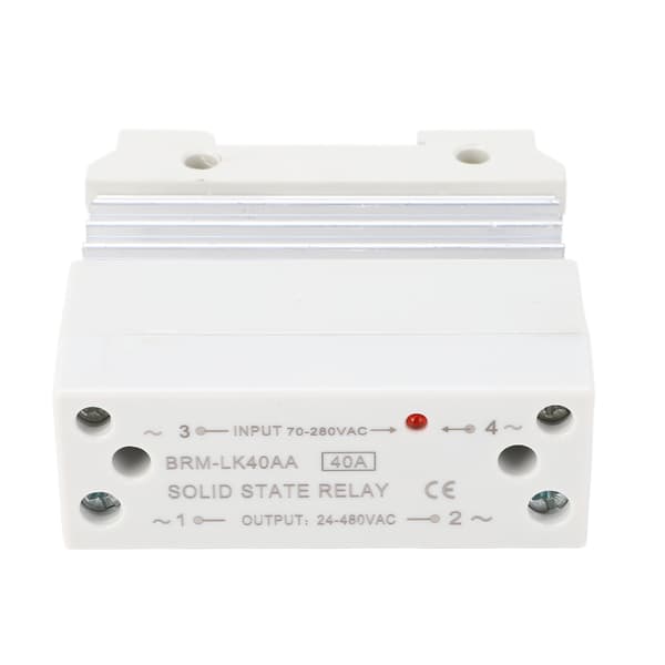 DIN-skinne SSR-modul 70-280VAC spole, 24-480VAC belastning, enfaset solid state-relæ m/ køleplade