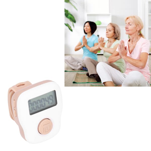 Digital Finger Counter Ring Vit USB Uppladdningsbar Silikon Tally Clicker