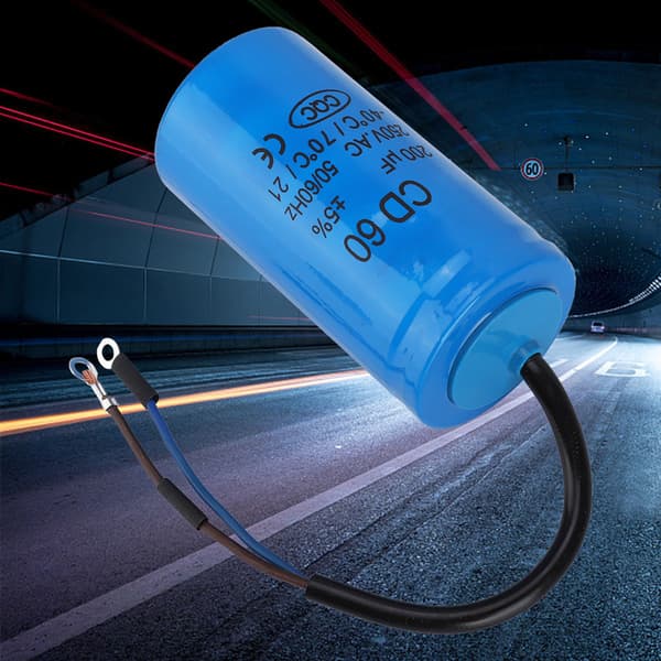 200uF 250V AC CD60 Startkondensator m/ ledninger, 50/60Hz Motorstart Luftkompressor