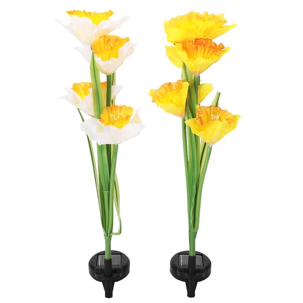 Solar LED 4 påskelilje blomsterlys udendørs have terrasse baghave dekorationslampe