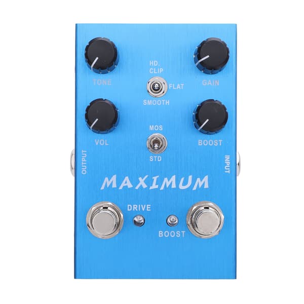 Overdrive Dual Channel Pedal Drive Boost Knob Effektpedal til Elguitar Bas DC 9V Input