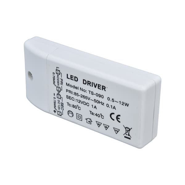 LED Driver 12W 12V DC 1A Strømtransformator LED Lampe Konstant Strøm Drev Strøm AC 85-265V