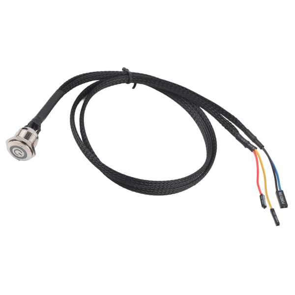 Desktop Computer Vært Switch Kabel Metal Knap Metal LED Strømknap Blå