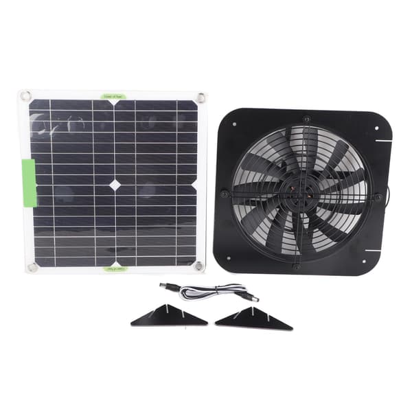 100W 18V Solpanel Driven Avgasfläkt 13,5 Tum Solcellsdriven Vindsventilator för Djurhus Hönshus Husbil Växthus